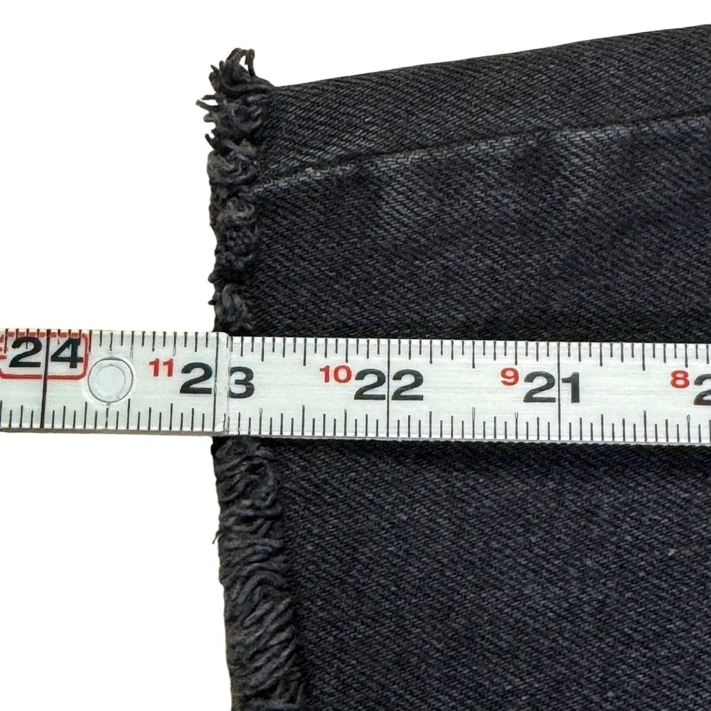 Topshop MOTO Faded Black Denim Midi Skirt Sz 2 Grunge Y2K Indie